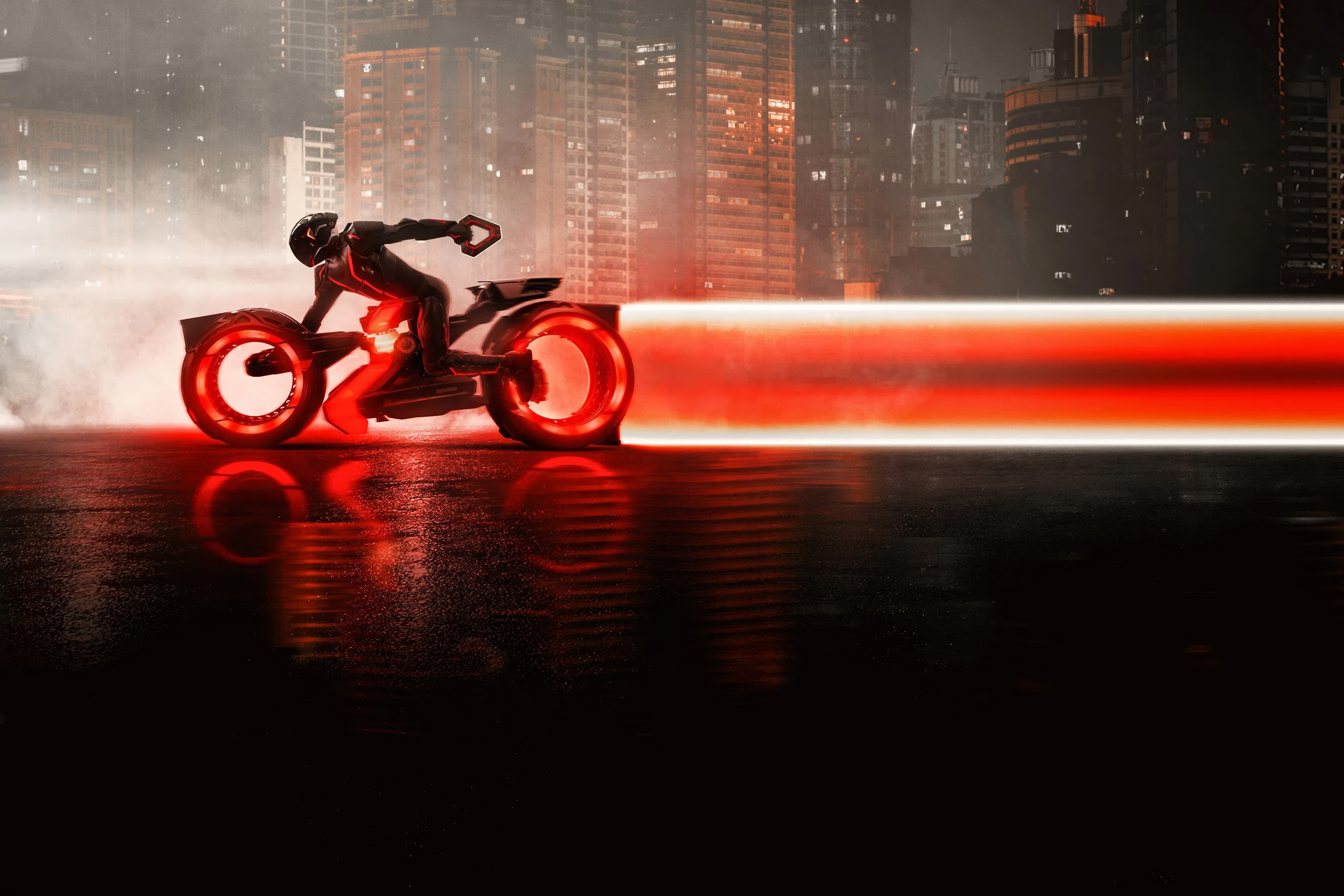 Tron: Ares, Póster de la película, Futurista, Estética roja, 5K, Películas de 2025