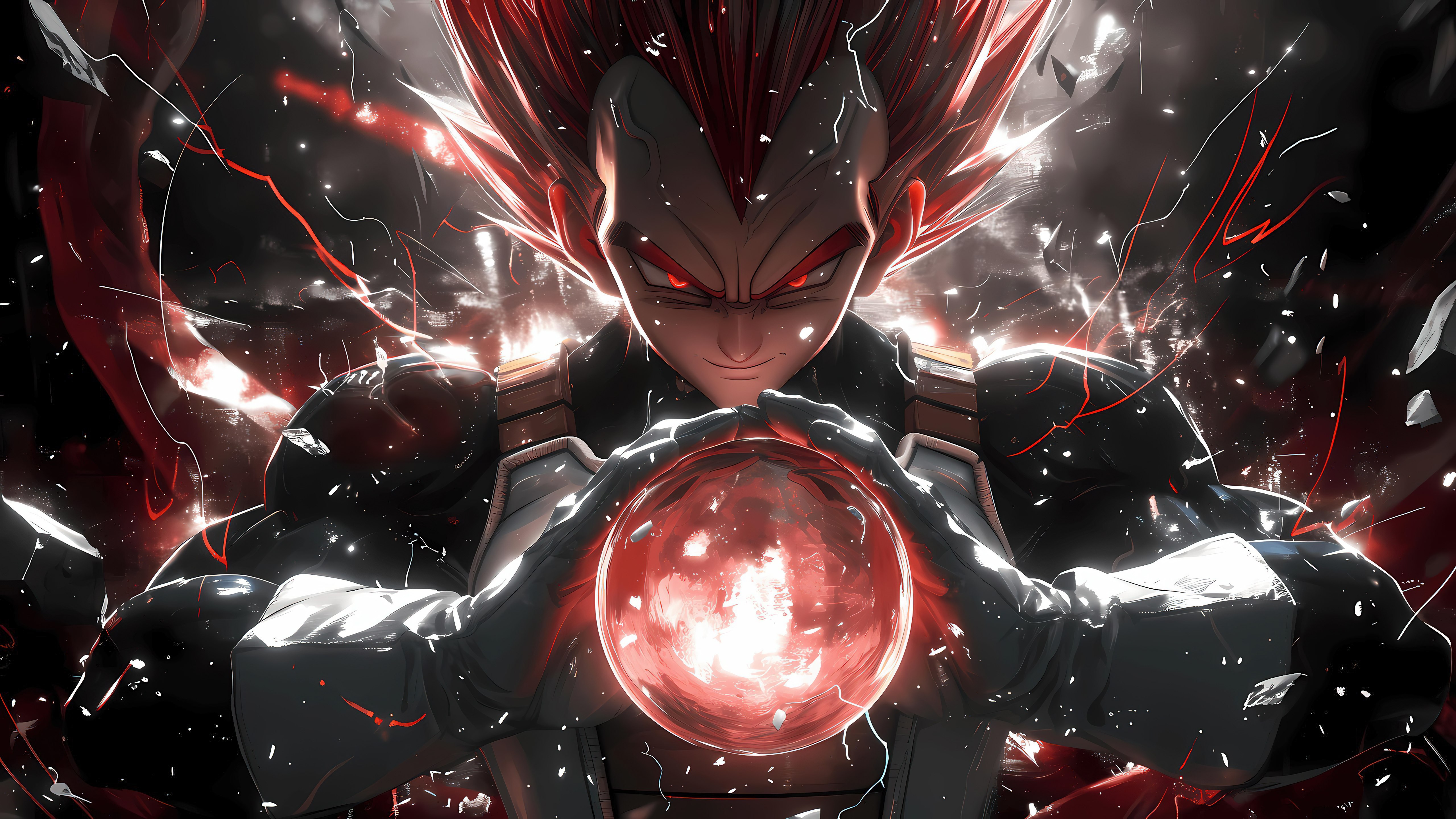 Vegeta, Super Saiyan, Arte con IA, Dragon Ball, 5K