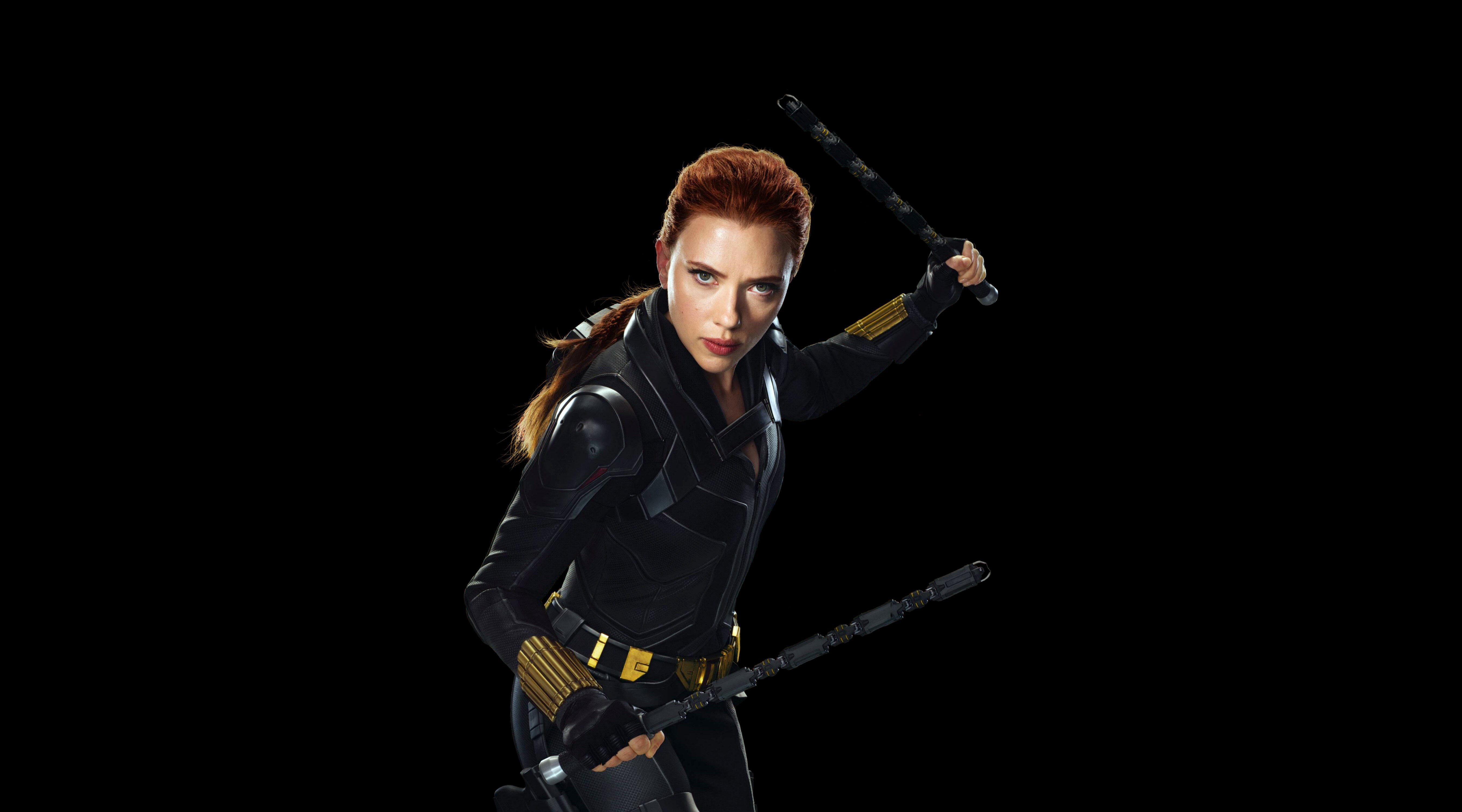 Viuda Negra, Natasha Romanoff, Scarlett Johansson, Fondo negro, Películas de 2020, 5K