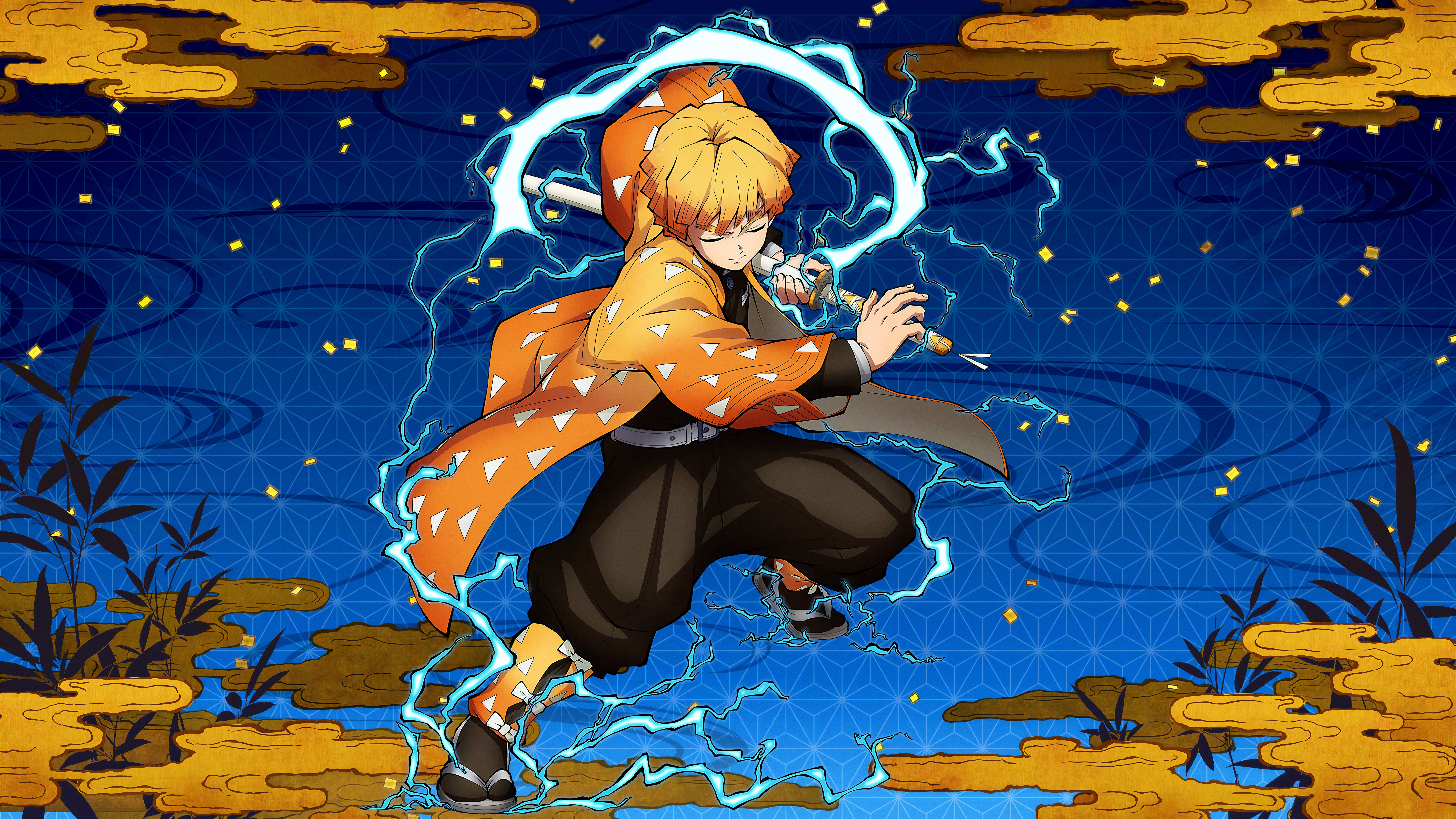 Zenitsu Agatsuma, Icónico, Demon Slayer: Kimetsu no Yaiba, Respiración del Trueno, 5K, 8K
